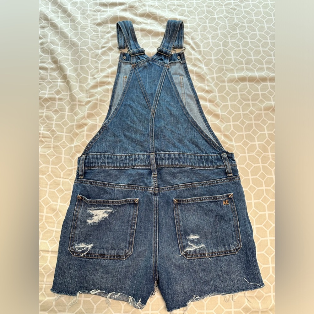 American Eagle blue denim overalls or jumpsuit size extra small - Picture 4 of 11